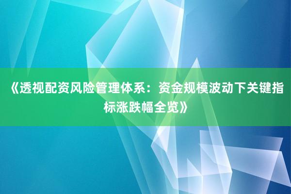 《透视配资风险管理体系：资金规模波动下关键指标涨跌幅全览》