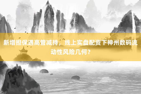 新增担保遇高管减持，线上实盘配资下神州数码流动性风险几何？