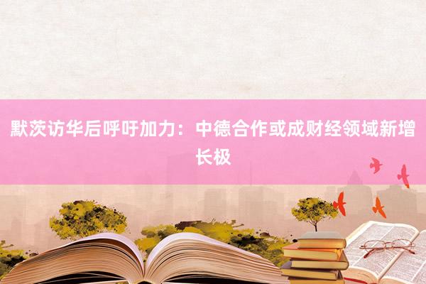 默茨访华后呼吁加力：中德合作或成财经领域新增长极