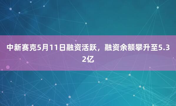 中新赛克5月11日融资活跃，融资余额攀升至5.32亿