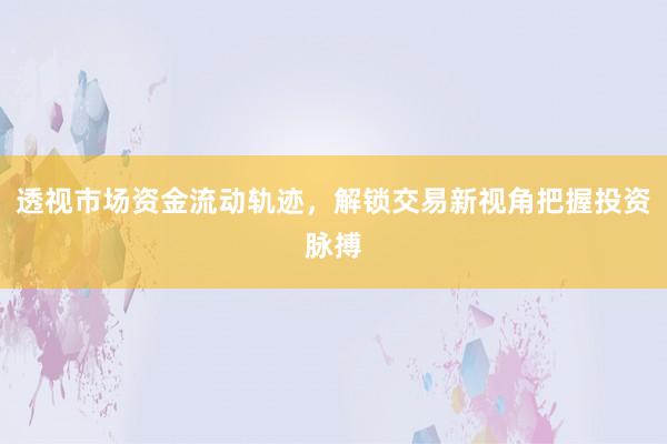 透视市场资金流动轨迹，解锁交易新视角把握投资脉搏