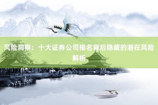 风险洞察：十大证券公司排名背后隐藏的潜在风险解析
