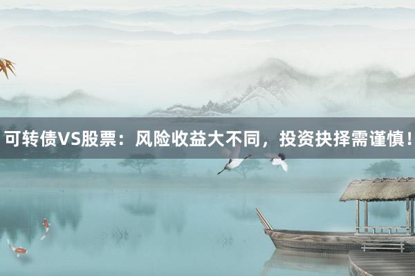 可转债VS股票：风险收益大不同，投资抉择需谨慎！