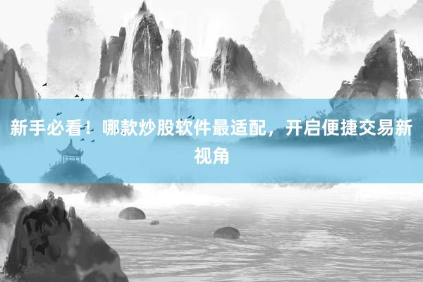 新手必看！哪款炒股软件最适配，开启便捷交易新视角